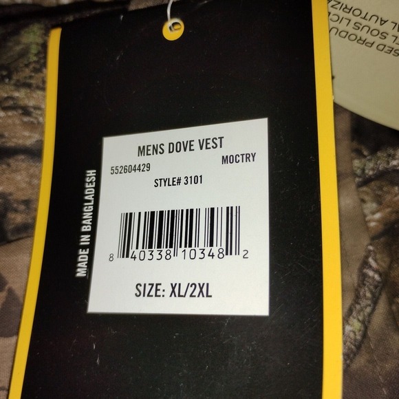 Mossy Oak Mens Dove Vest XL/2XL Break Up Country Camo Game Bag Breathable NWT - Picture 4 of 6